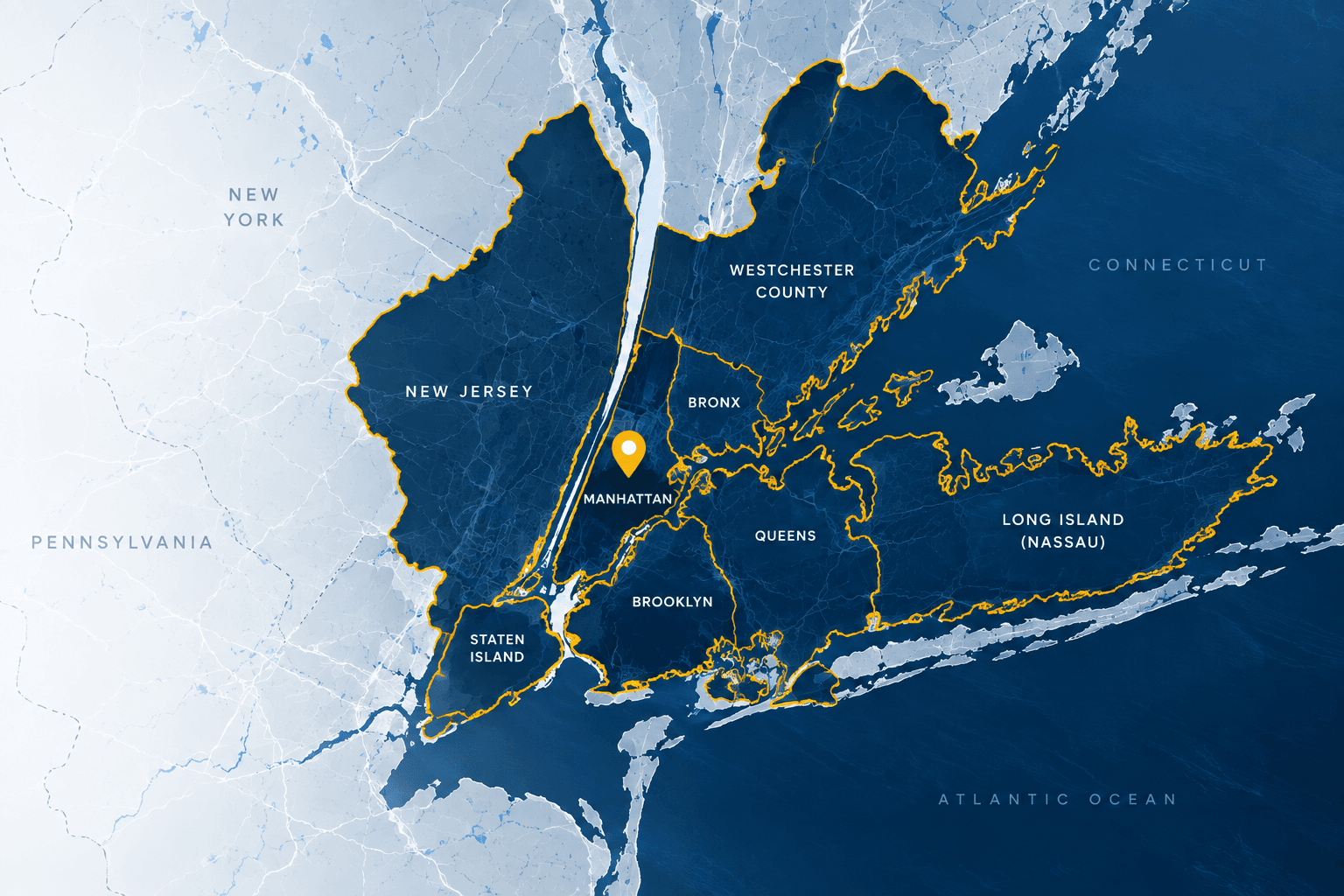 NYC Tri-State Service Area Map